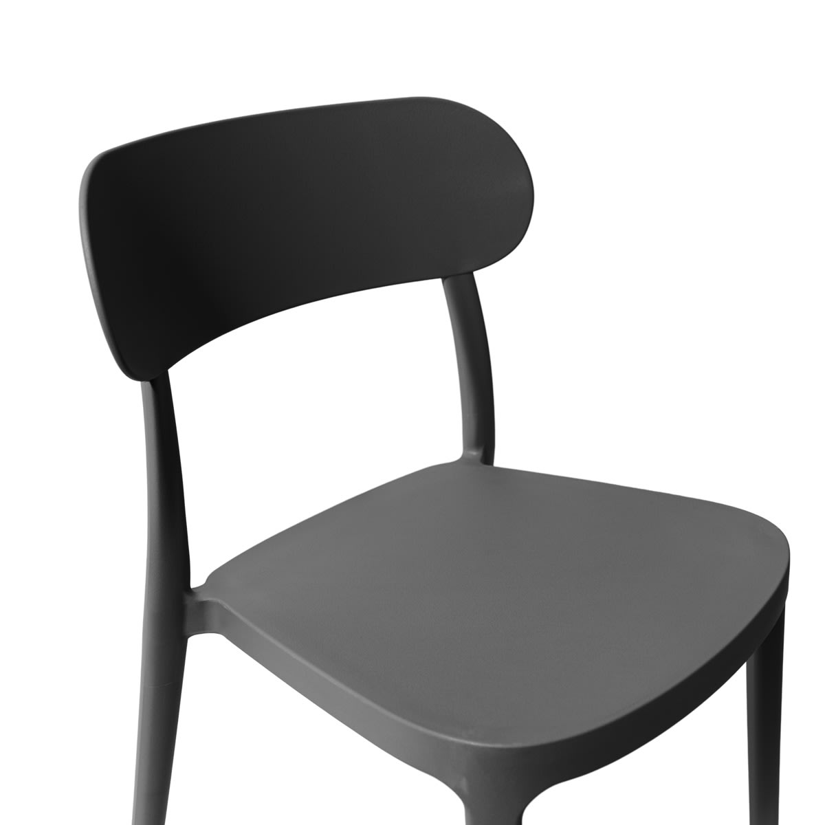 Haiti Stapelstol, plast, UV, stapelbar, mörkgrå