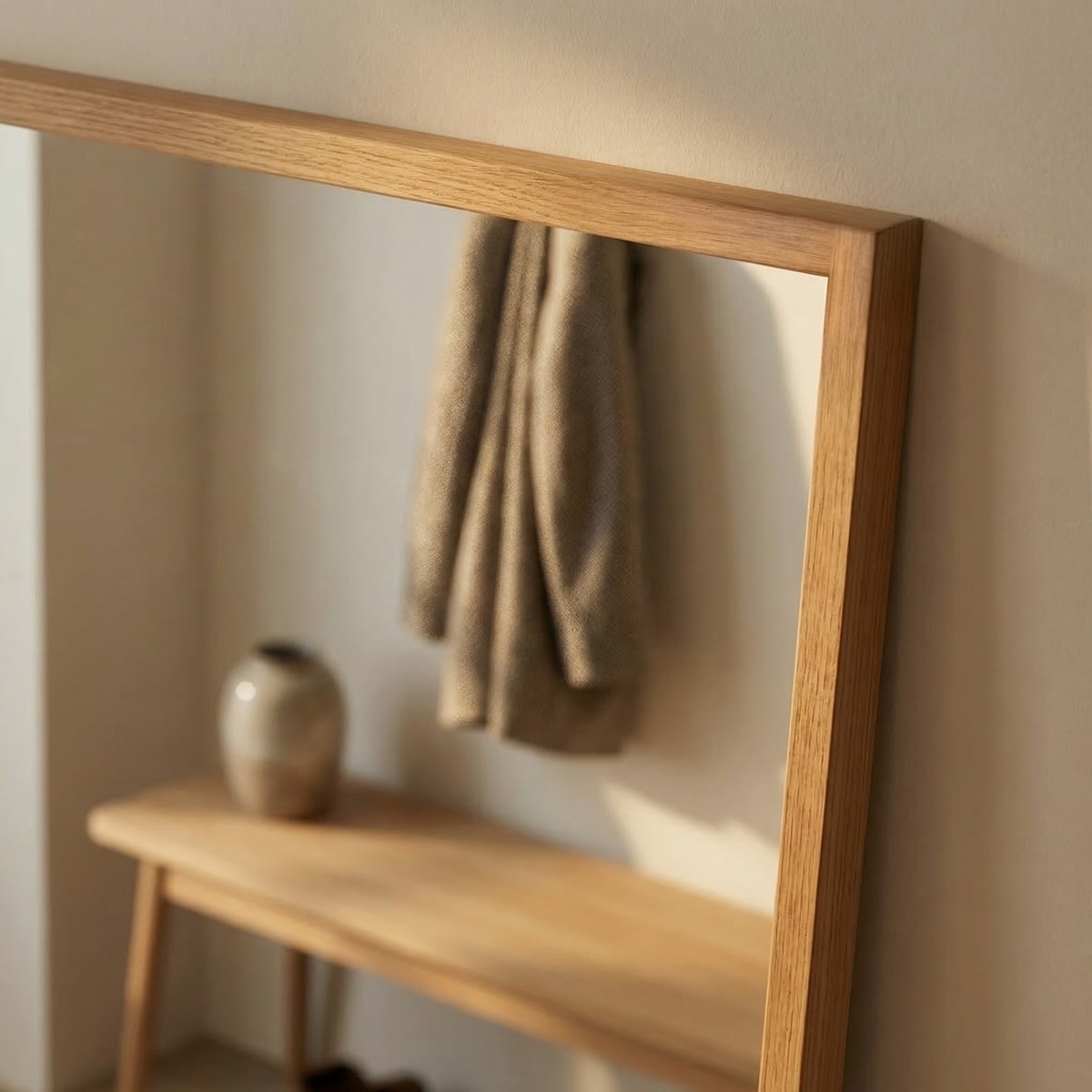 NordicLine Spegel, smal ram i ek, 50x120 cm