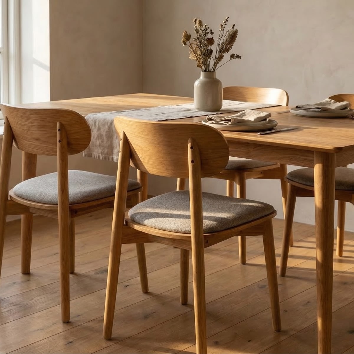 NordicLine matsalsset m/4 stolar m/dynor, ek