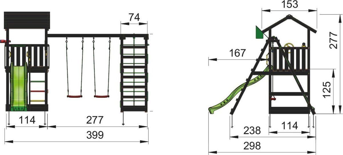 Jungle Gym Casa 2.1 lektorn m/climb och rutschkana