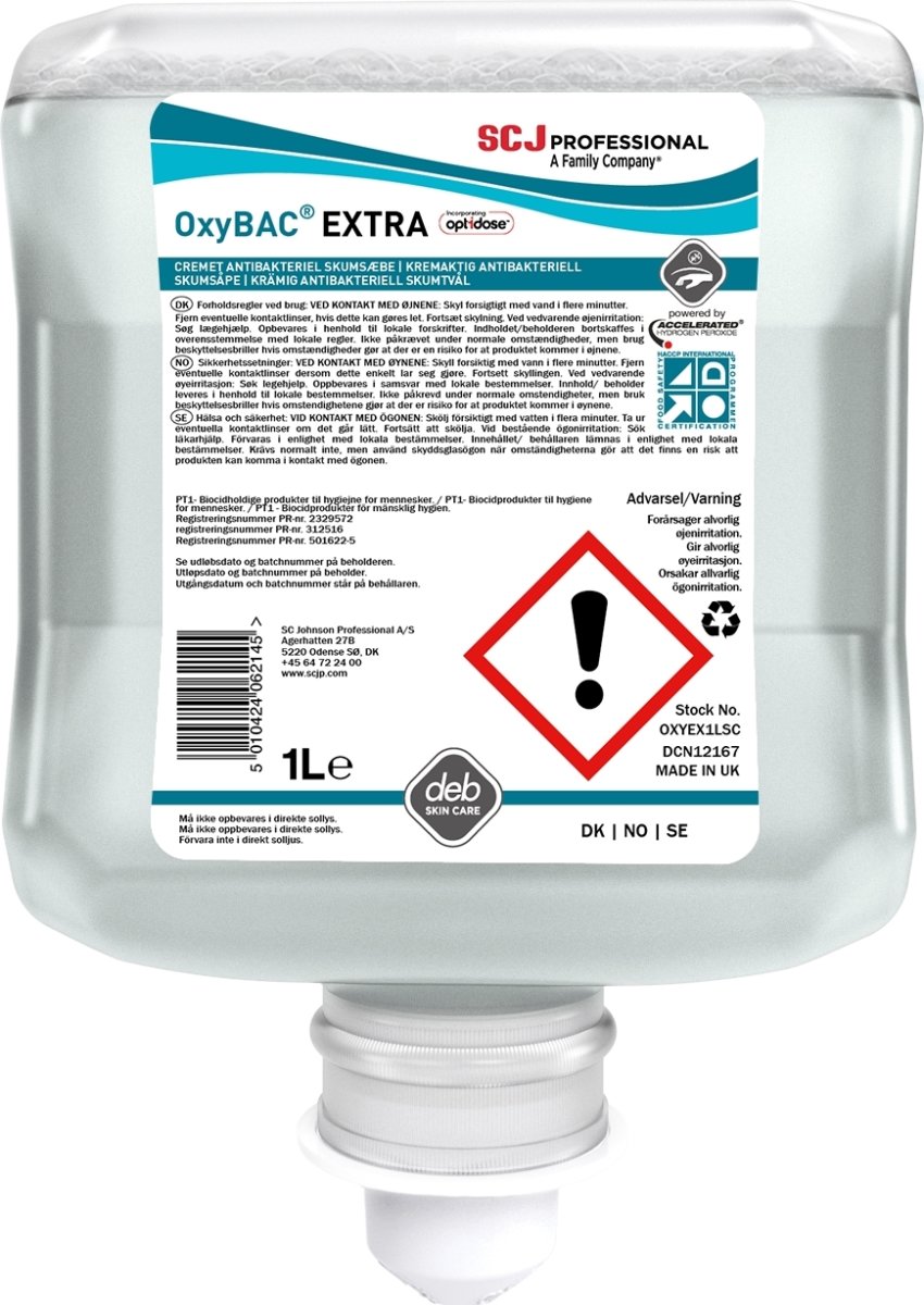 Deb OxyBac Extra Antibakteriell skumtvål, 1 L