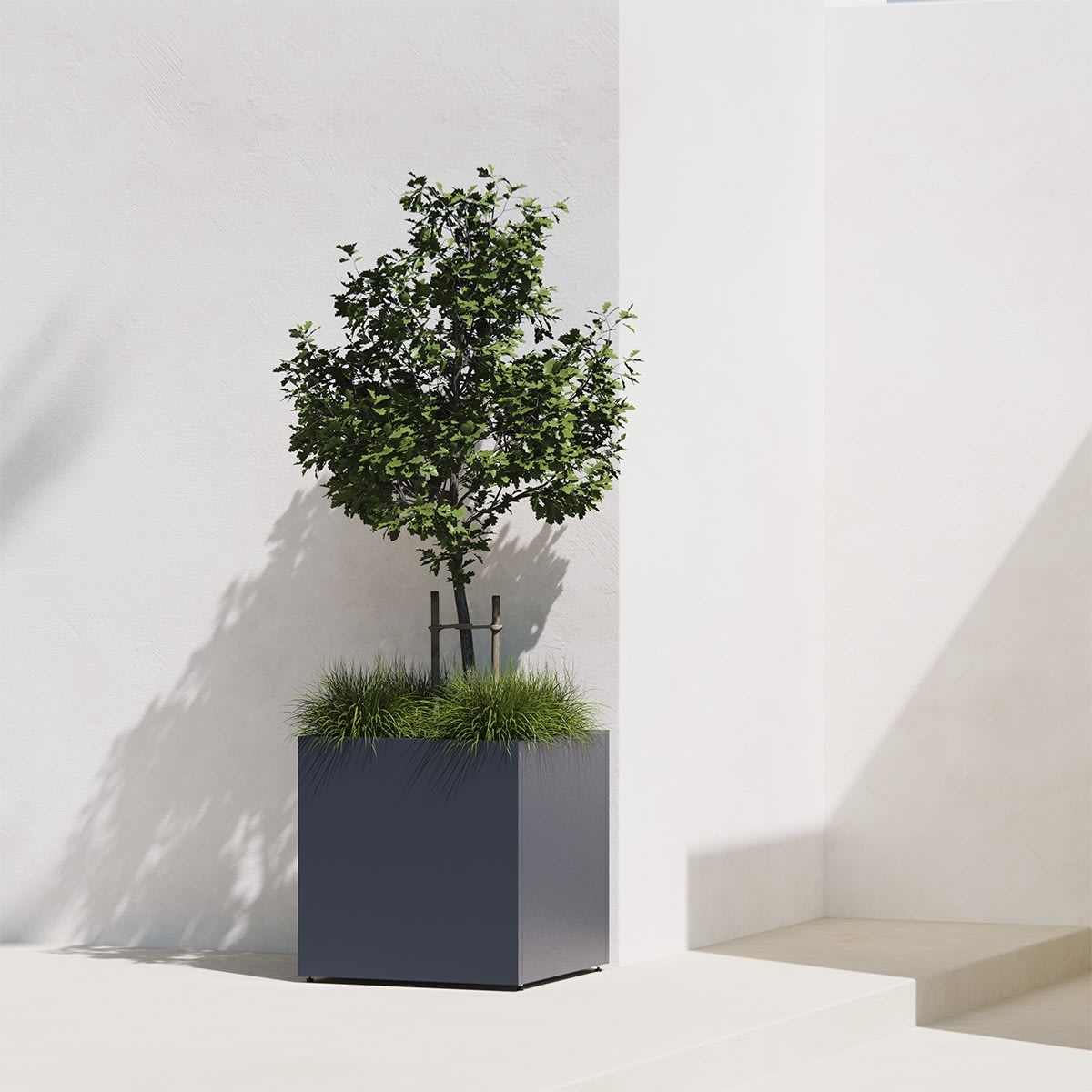 Herstera Blomlåda, utomhus, svart, 50x50x50