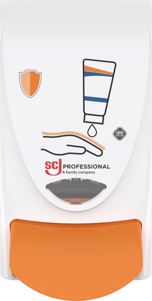 Deb Protect Dispenser f/kräm, Vit/orange, 1 L