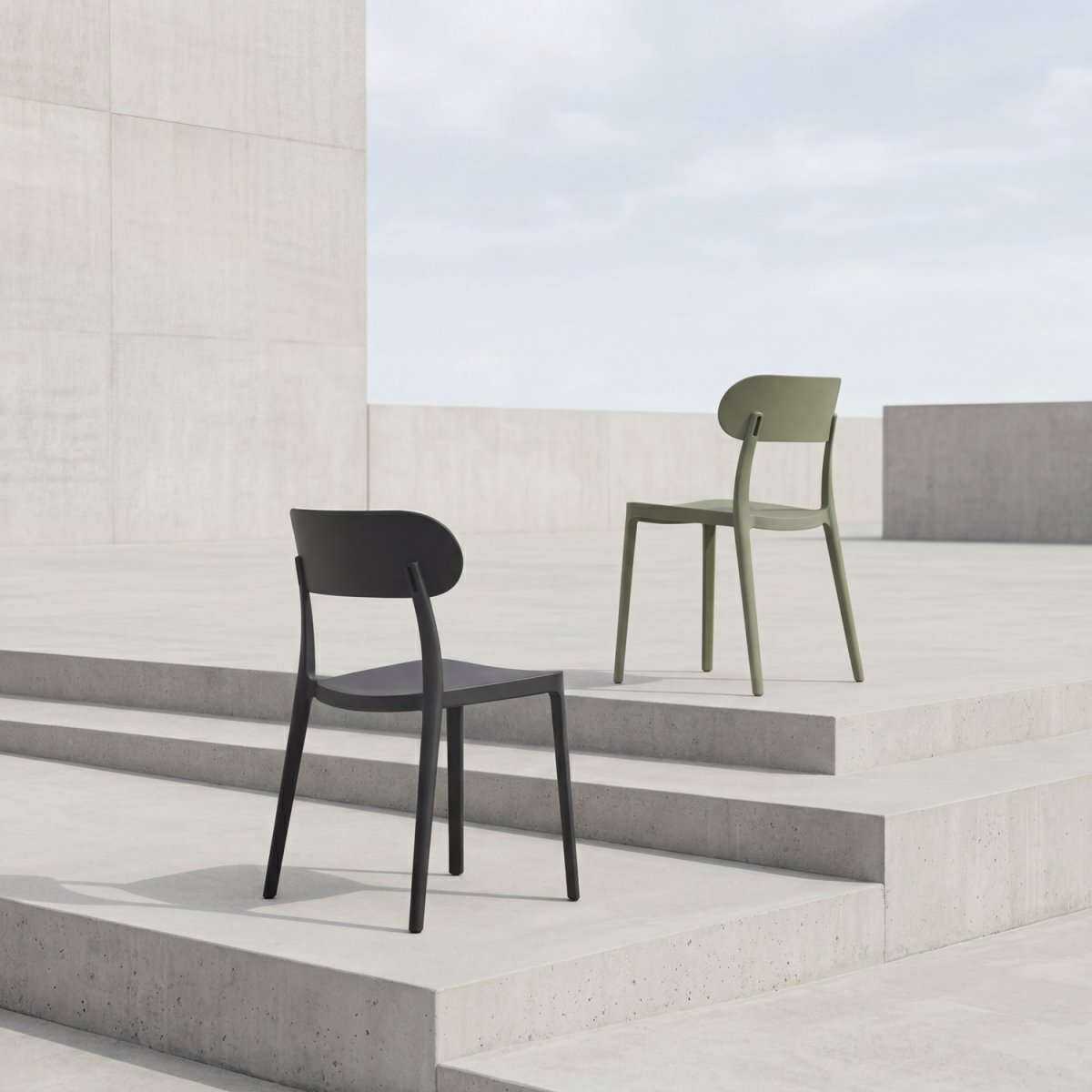 Haiti Stapelstol, plast, UV, stapelbar, mörkgrå