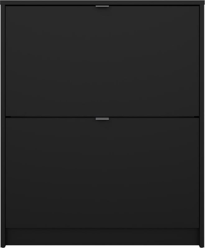 Skoskåp BudgetLine 2 fällbara luckor 2 fack Svart