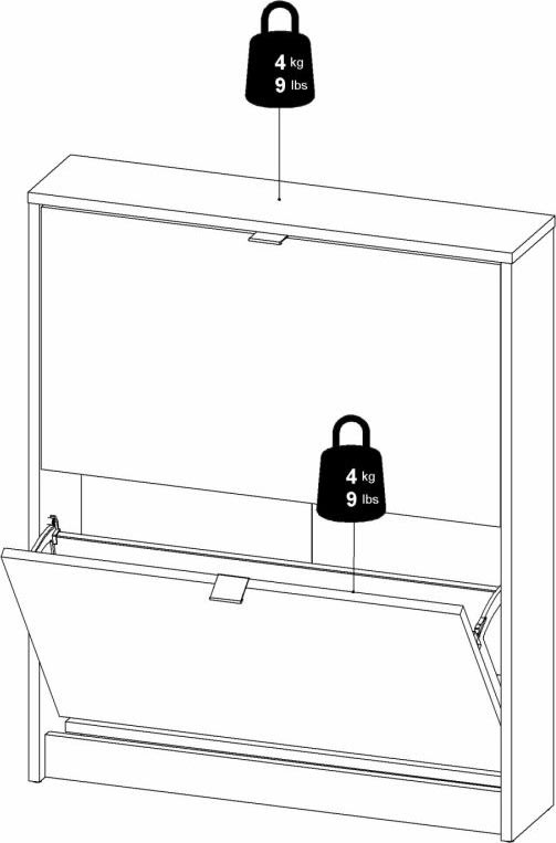 Skoskåp BudgetLine 2 fällbara luckor 2 fack Svart