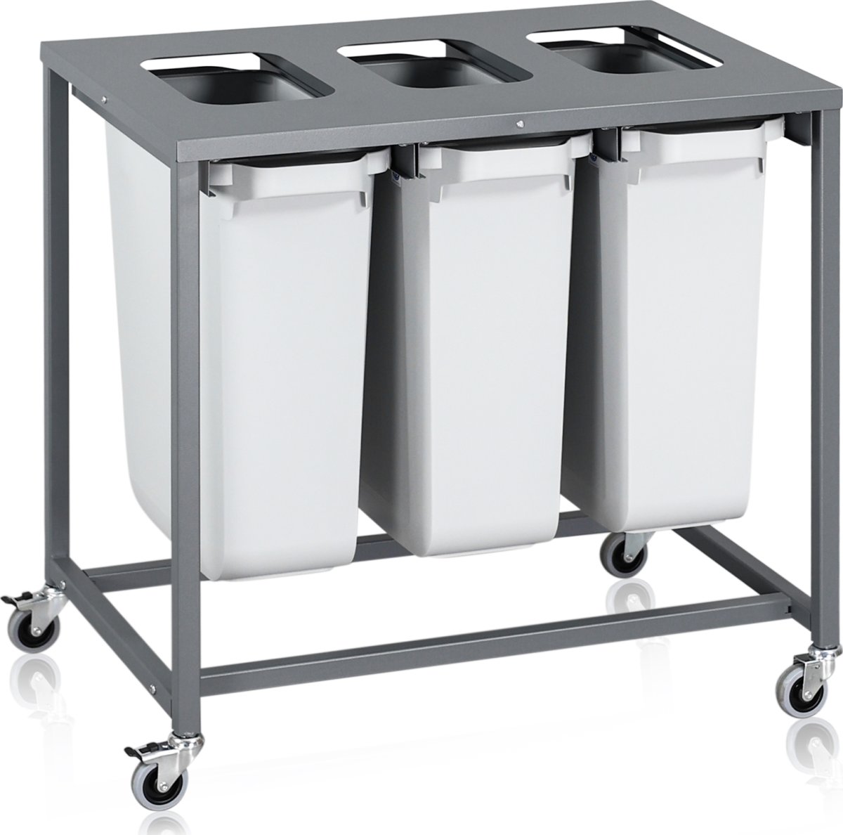 Sorteringsvagn Light, 3 behållare, 180 L.