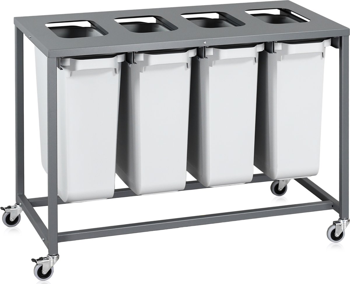 Sorteringsvagn Light, 4 behållare, 240 L.
