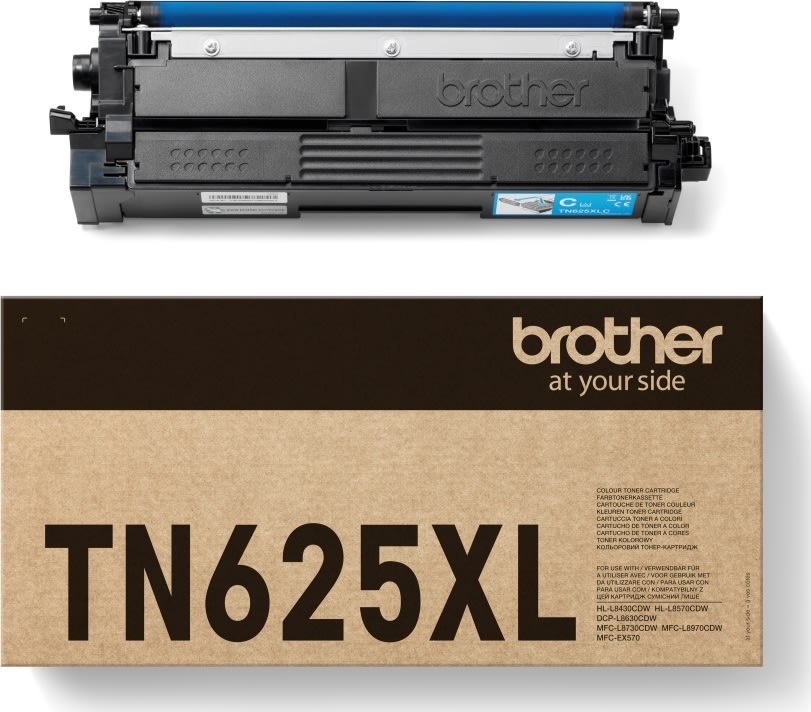 Brother TN625XLC lasertoner, cyan, 4.500 sidor