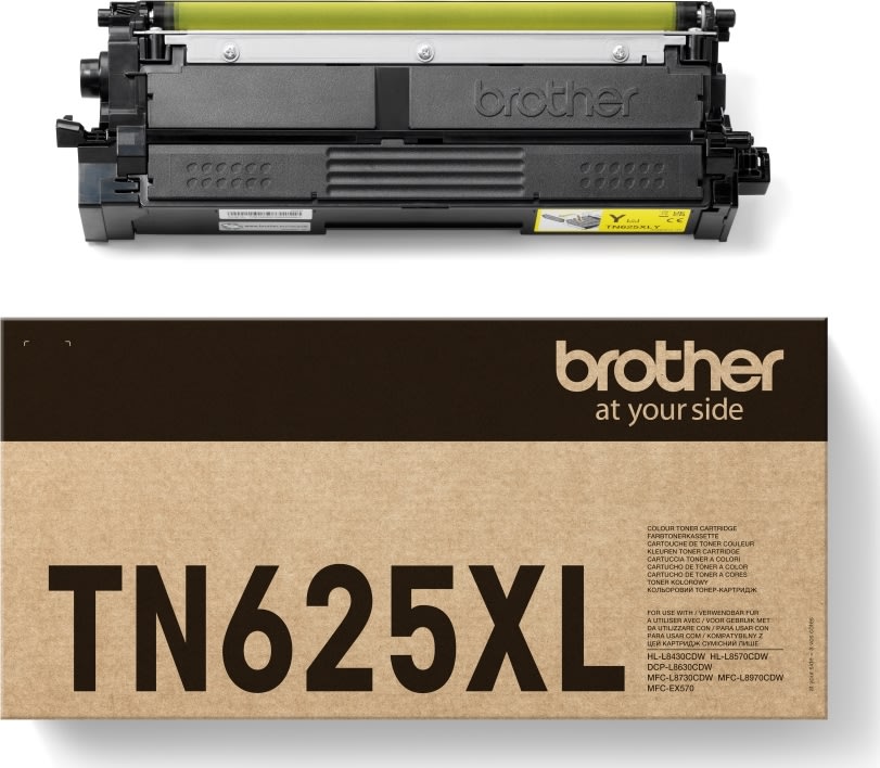 Brother TN625XLY lasertoner, gul, 4 500 sidor