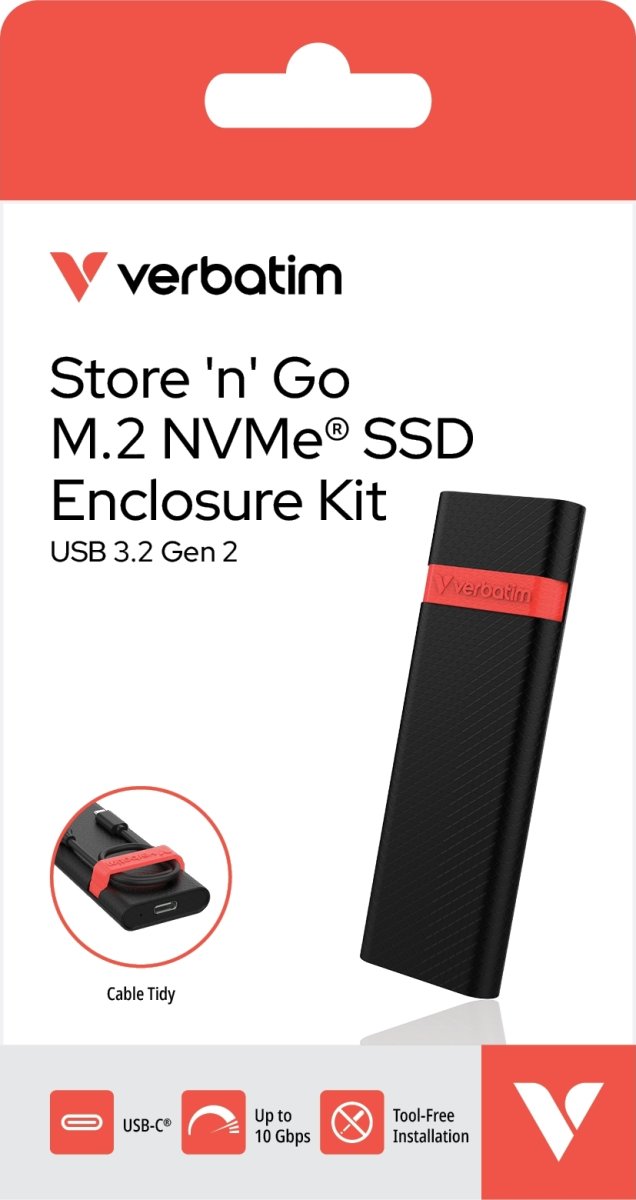 Verbatim Pocket kabinet kit – USB 3.2 Gen 2, svart