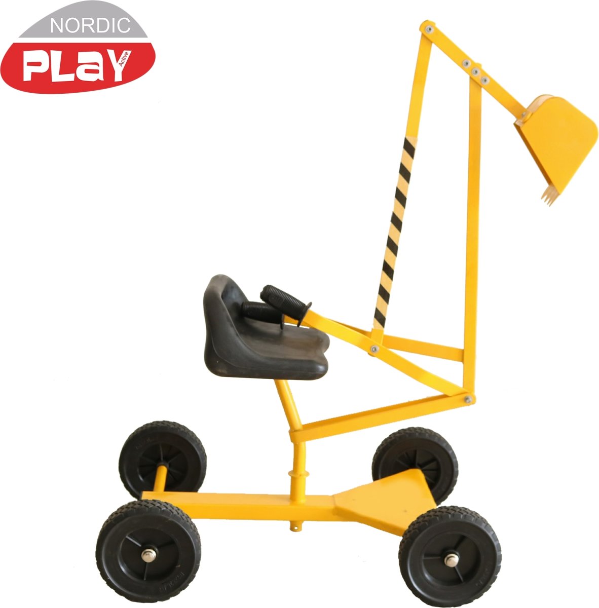 NORDIC PLAY Grävmaskin med hjul, gul