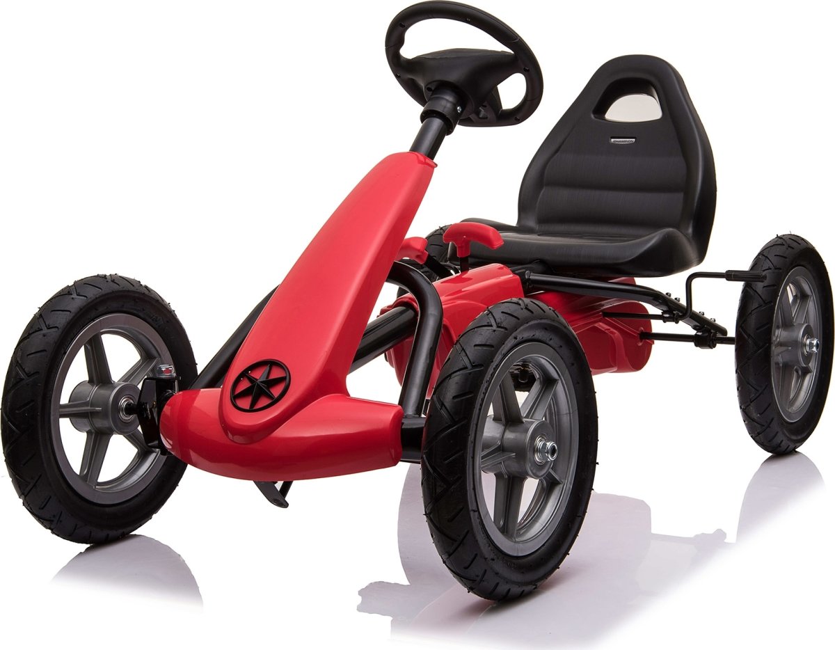 NORDIC PLAY Pedal gokart med gummihjul, röd