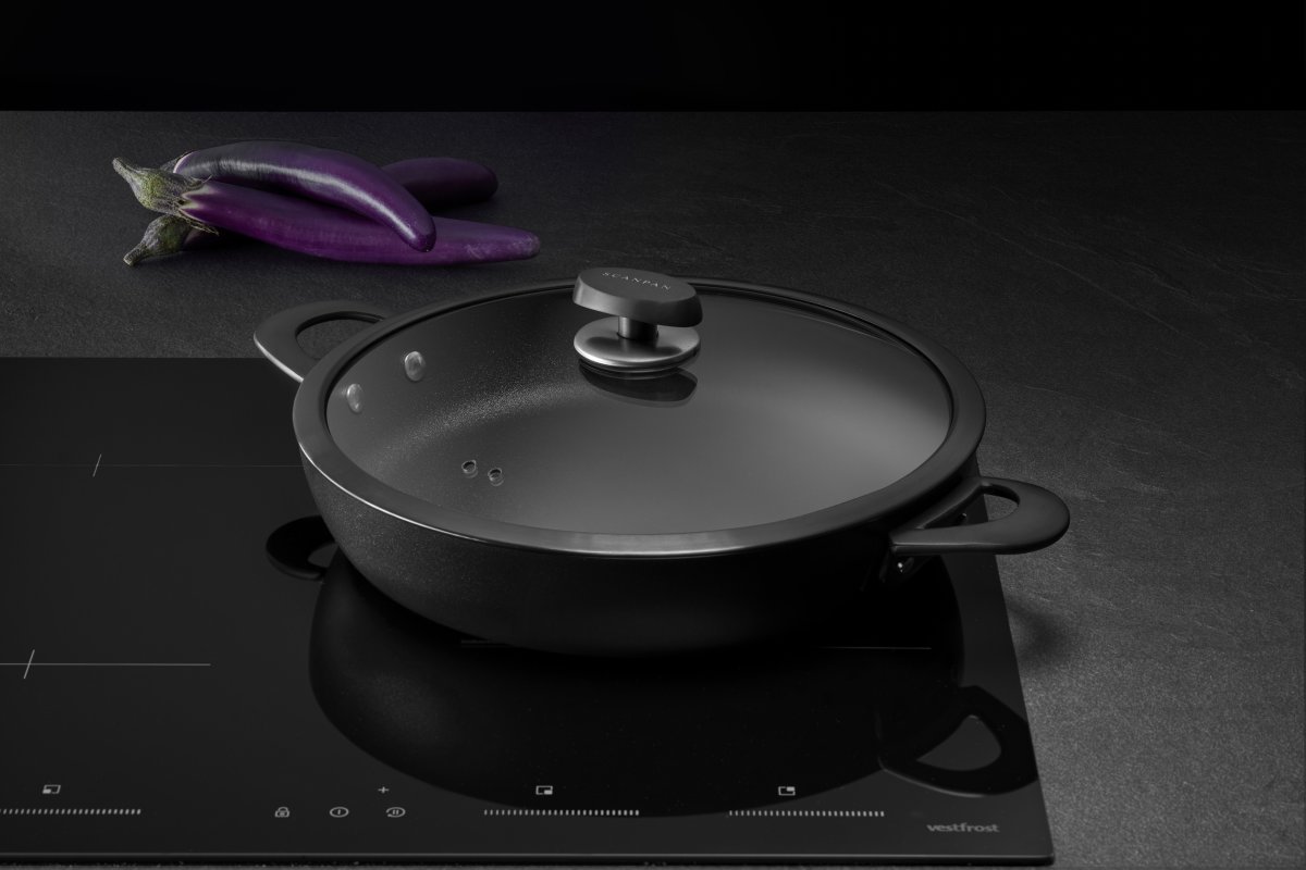 Scanpan Pro SB+ Sauterpanna med glaslock, 32 cm.