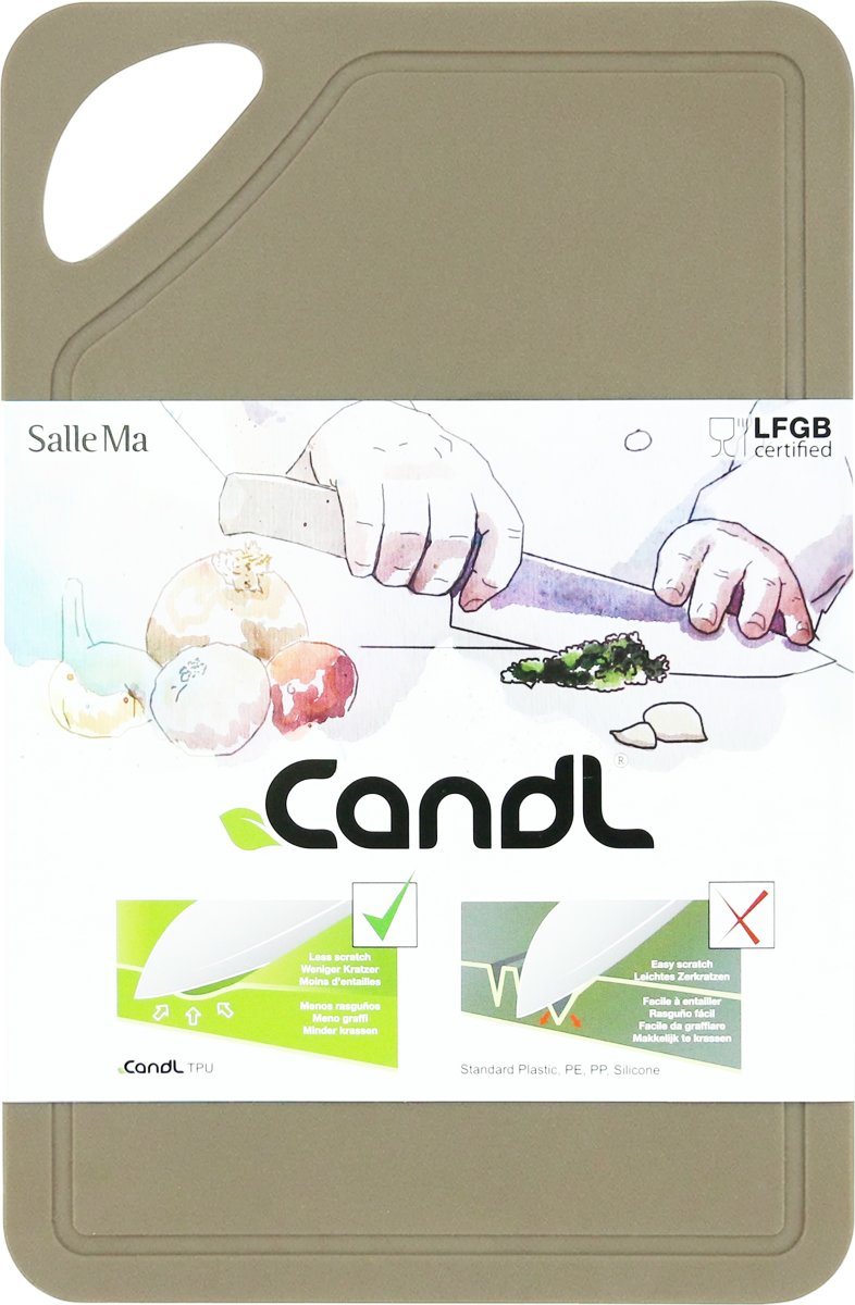 Candl TPU Skärbräda, 26x17 cm, varmgrå