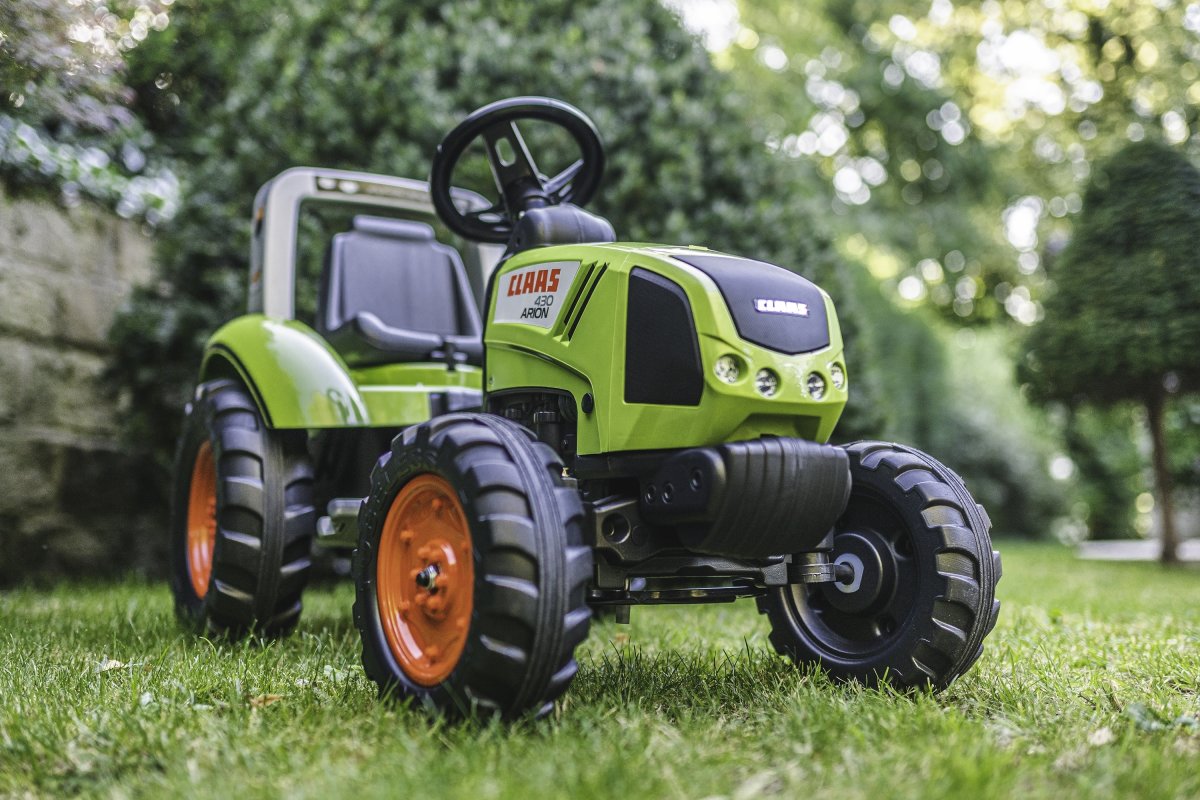 FALK Claas traktor med vagn, grön