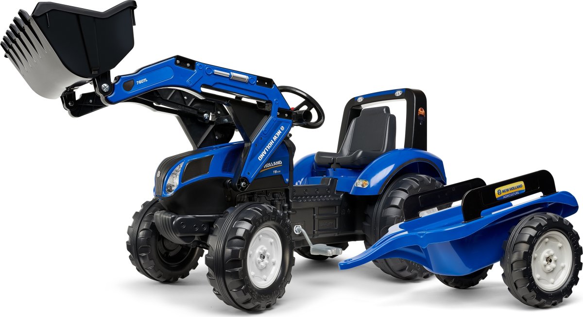FALK New Holland frontlastare med vagn, blå