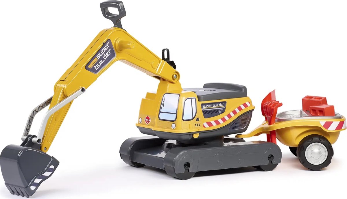 FALK Super Builder grävmaskin med vagn, gul