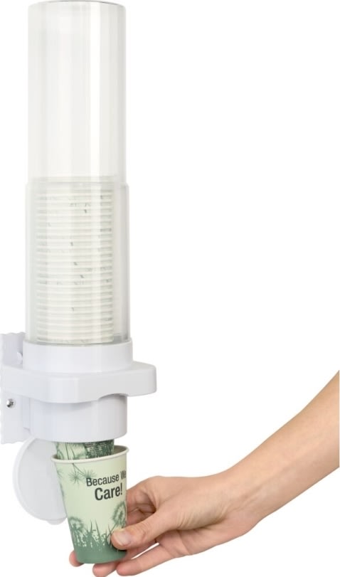 Väggdispenser, för Ø50-80 mm koppar, ABS/PP, vit