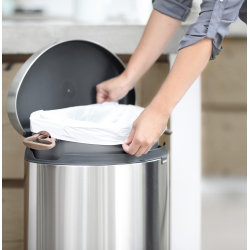 Brabantia Flatback Pedalspand 40 liter, mat stål