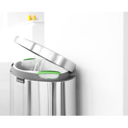 Brabantia Flatback Pedalspand 40 liter, mat stål