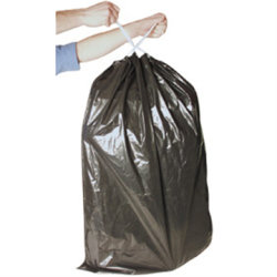 Sopsäck med knytband, 100 liter, svart