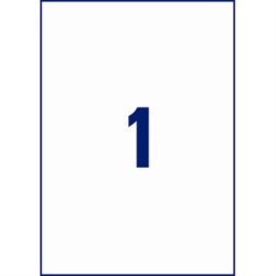 Avery 3478 universaletiketter, 210 x 297 mm, vita