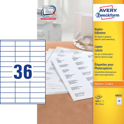 Avery 18033 kopietiketter, 24 x 70mm, 3600stk