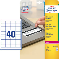 Avery L6145-20 plomb.etiketter, 45,7 x 25,4 mm