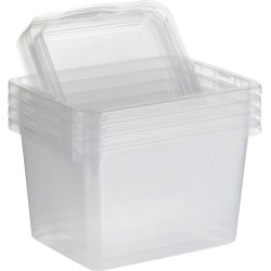 Basic plastlåda inkl. lock, 13 liter, klar