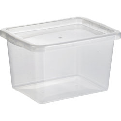 Basic plastlåda inkl. lock, 13 liter, klar
