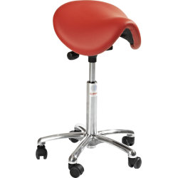 CL Pinto sadelstol, rød, kunstlæder, 58-77 cm