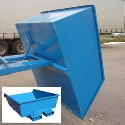 Tippcontainer låg 900 l blå