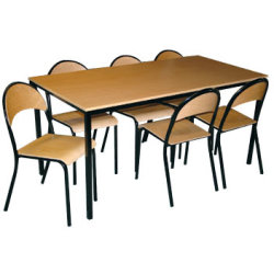 Matsalsset Deluxe för 6 personer i bok/svart