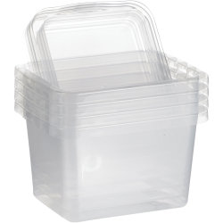 Basic plastlåda inkl. lock, 8,0 liter, klar