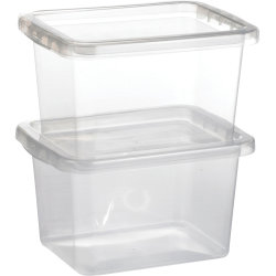 Basic plastlåda inkl. lock, 8,0 liter, klar