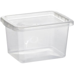 Basic plastlåda inkl. lock, 8,0 liter, klar