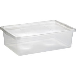 Basic plastlåda inkl. lock, 25 liter, klar