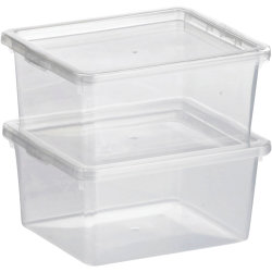 Basic plastlåda inkl. lock, 2,0 liter, klar