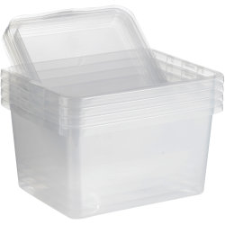 Basic plastlåda inkl. lock, 18 liter, klar