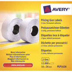 Prisetiketter för 2-raders prismärkare, vita
