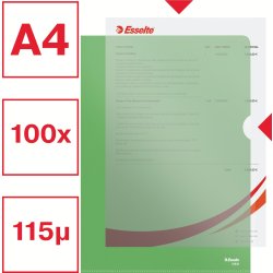 Esselte Copysafe omslag A4, 0,11mm, 100stk, grøn