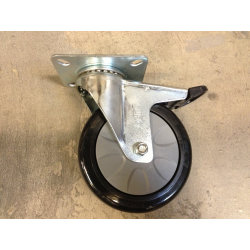 Transporthjul Ø125 mm, vridbart med broms