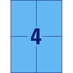 Avery 3457 färgade etiketter, 105x148 mm, blå