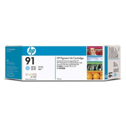 HP nr 91/C9470A bläckpatron, ljus cyan, 775 ml