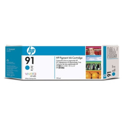 HP nr 91/C9467A bläckpatron, cyan, 775 ml