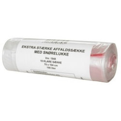 Sopsäck med knytband, 100 liter, transparent