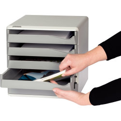 Leitz förvaringsbox med 5 lådor, grå