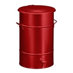 RETRO avfallsbehållare 70 l, fotpedal, röd