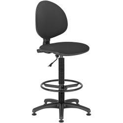 Smart arbetsstol inkl. fotring, svart tyg